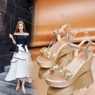 Dép quai hậu đế xuồng đính đá kèm ảnh thật sz 35-40