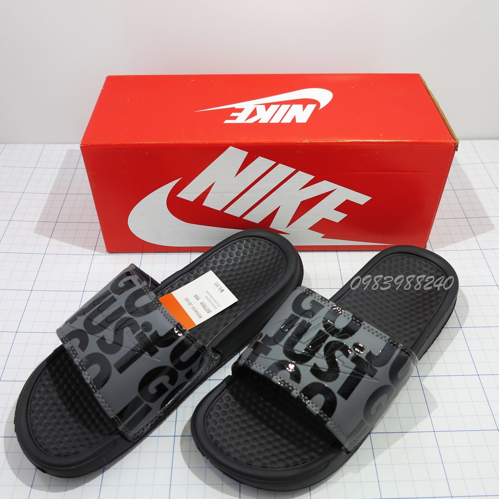 Dép Nike Nk Just do it quai ngang nam nữ đầy đủ tem, mác, lót dày, tem size in nhiệt trong lót, tặng hộp hãng.