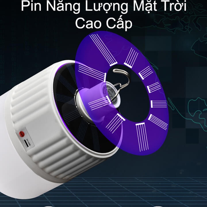 Bóng đèn Led tích điện năng lượng mặt trời 120W có sạc