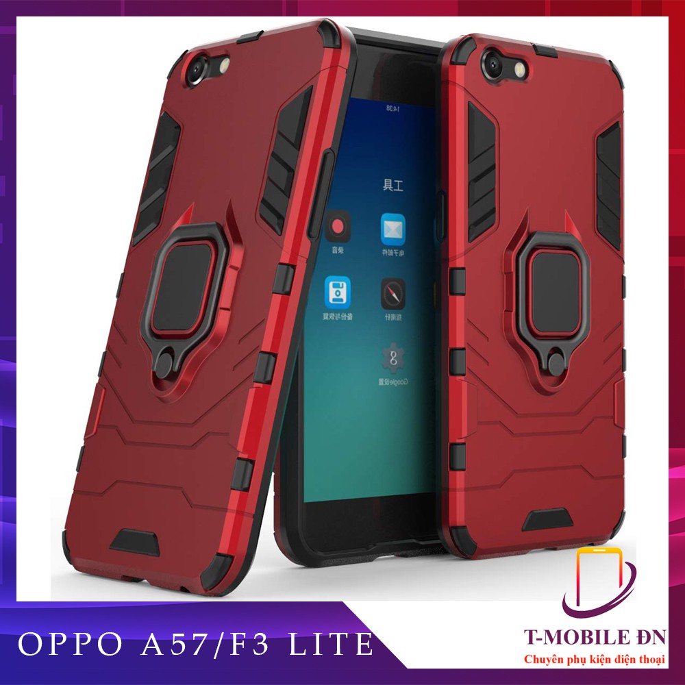 Ốp lưng Oppo A57 / F3 Lite Ốp iron man chống sốc kèm nhẫn iring chống xem video