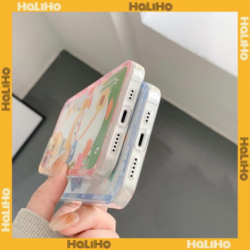 iPhone Case Silicone Soft Case Clear Case Square Edge Shockproof Protection Camera Cartoon Duck Cute Compatible For iPhone 11 iPhone 13 Pro Max iPhone 12 Pro Max iPhone 7 Plus xr