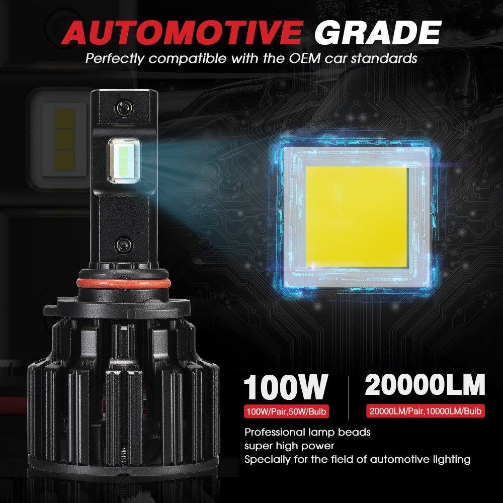 NovSight Ready Stock F06 H4 H7 H11 HB3 HB4 Novsight F06 LED Headlight 100W 20000LM 6000K Super Bright Car Light