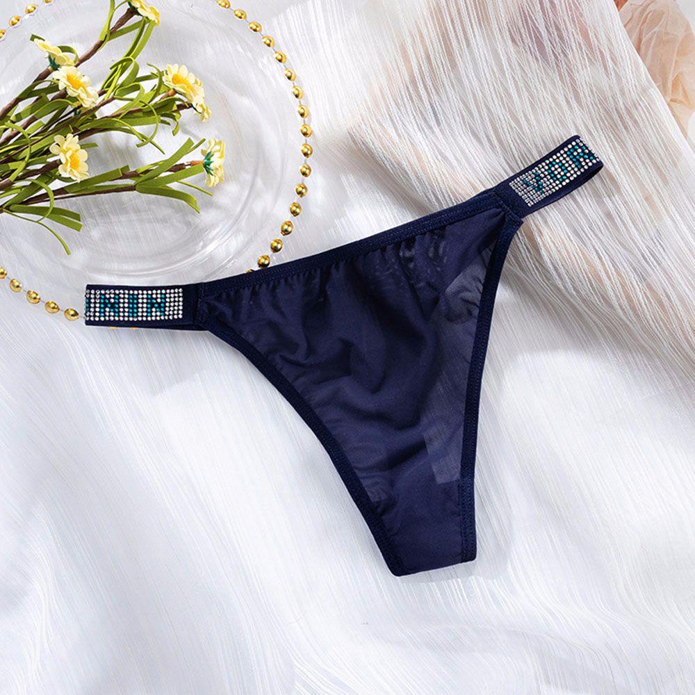 Quần Lót Lọt Khe Eo Thấp Mềm Mại Màu Trơn In Chữ Quyến Rũ