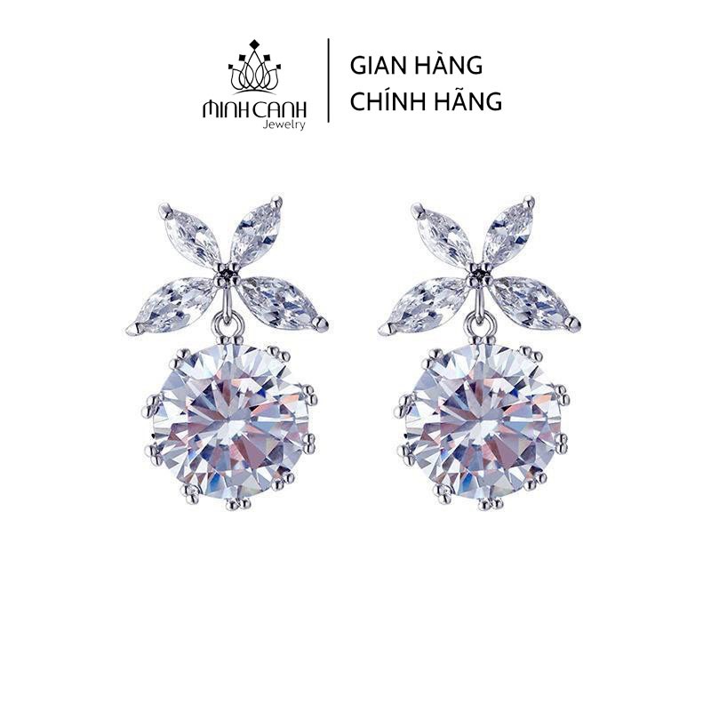 Khuyên Tai Bạc Ta Nơ Đá Lấp Lánh - Minh Canh Jewelry