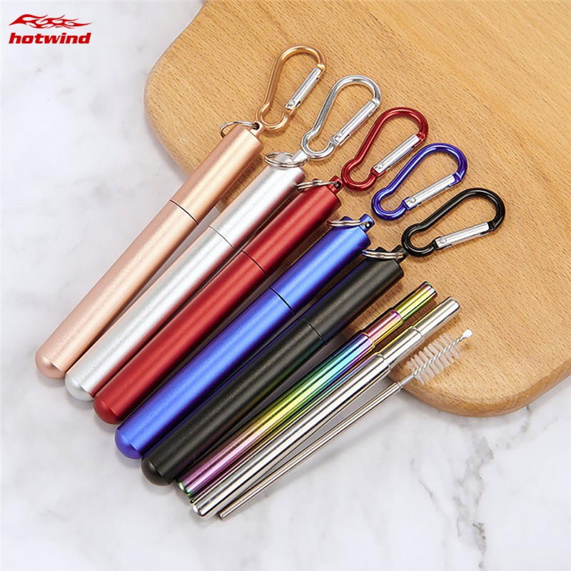 Set 4 Ống Hút Bằng Thép Không Gỉ Cao Cấp Tiện Dụng