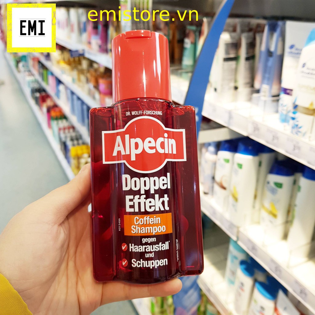 Dầu gội ngăn gàu và chống rụng tóc Alpecin Double Effect Caffeine, C1 Đức 200ml [CÓ BILL ĐỨC] - Hàng nôii địa Đức