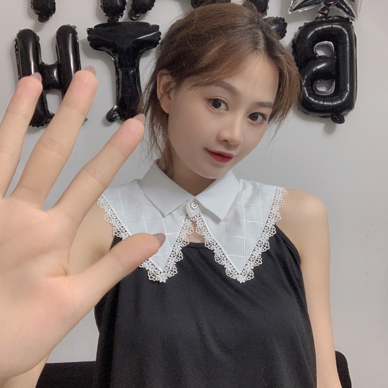 Cổ Áo Rời Cổ Búp Bê Phối Ren Phong Cách Hàn Quốc Ngọt Ngào Cho Nữ