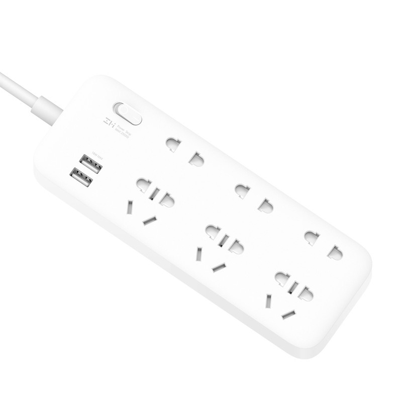 Ổ cắm Xiaomi ZMI Power Strip 6 cổng 2 USB CX05 - Ổ cắm điện Xiaomi Mi Power Strip 6 cổng 3 USB ZMI CX05