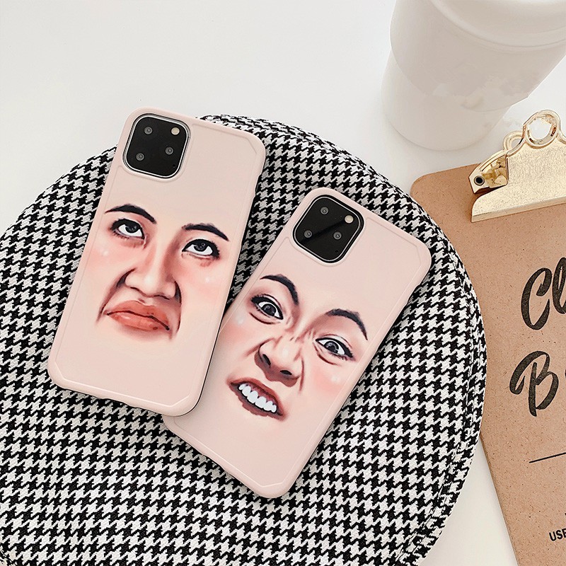 Ốp điện thoại mềm IMD màu nhám in hình khuôn mặt biểu cảm vui nhộn cho iPhone 11 Pro Max XR Xs Max 8 7Plus