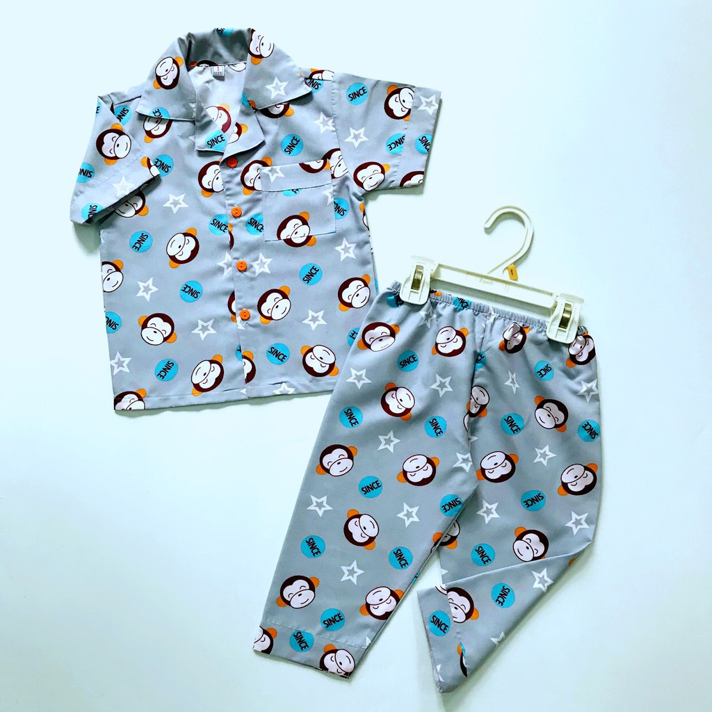 Pijama tay ngắn quần dài vải Kate thái mềm mịn cho bé size 10-45kg