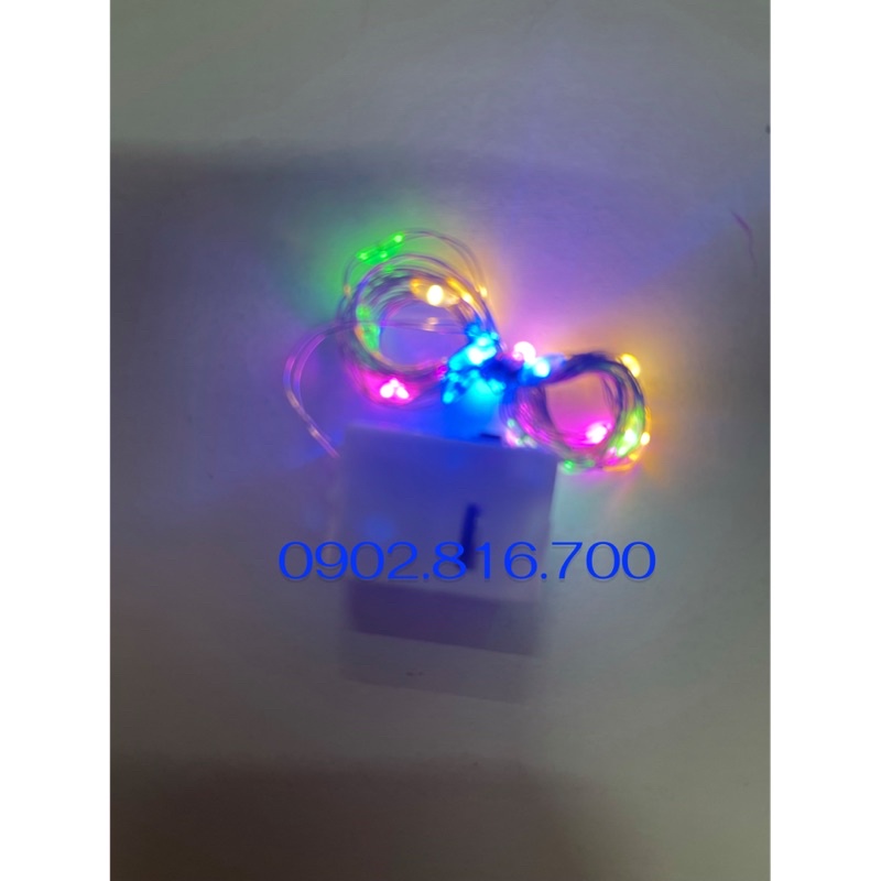 Dây Đèn LED chớp tắt đủ màu - 1 màu vàng nắng xài pin phụ kiện trang trí cây thông noel - trang trí giáng sinh - lễ tết
