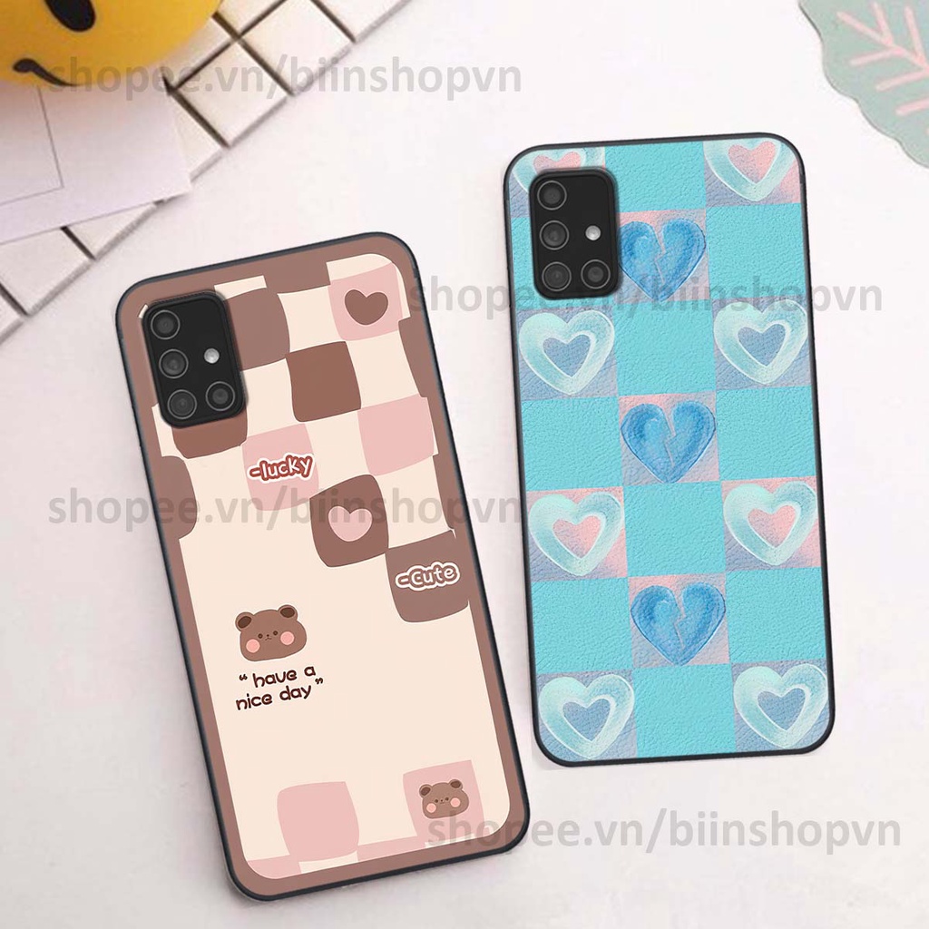 Ốp Samsung A31 / A51 / A71 caro trái tim nhiều màu sắc, đầy cá tính, khẳng định phong cách