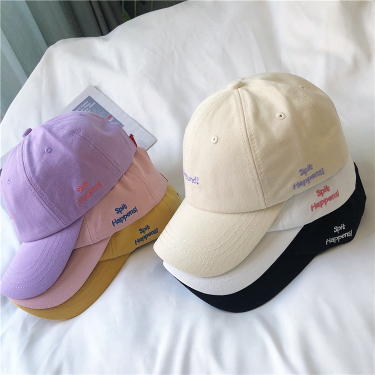Mũ Lưỡi Trai Cotton Thêu Chữ Phong Cách Hàn Quốc Thời Trang Cho Nữ