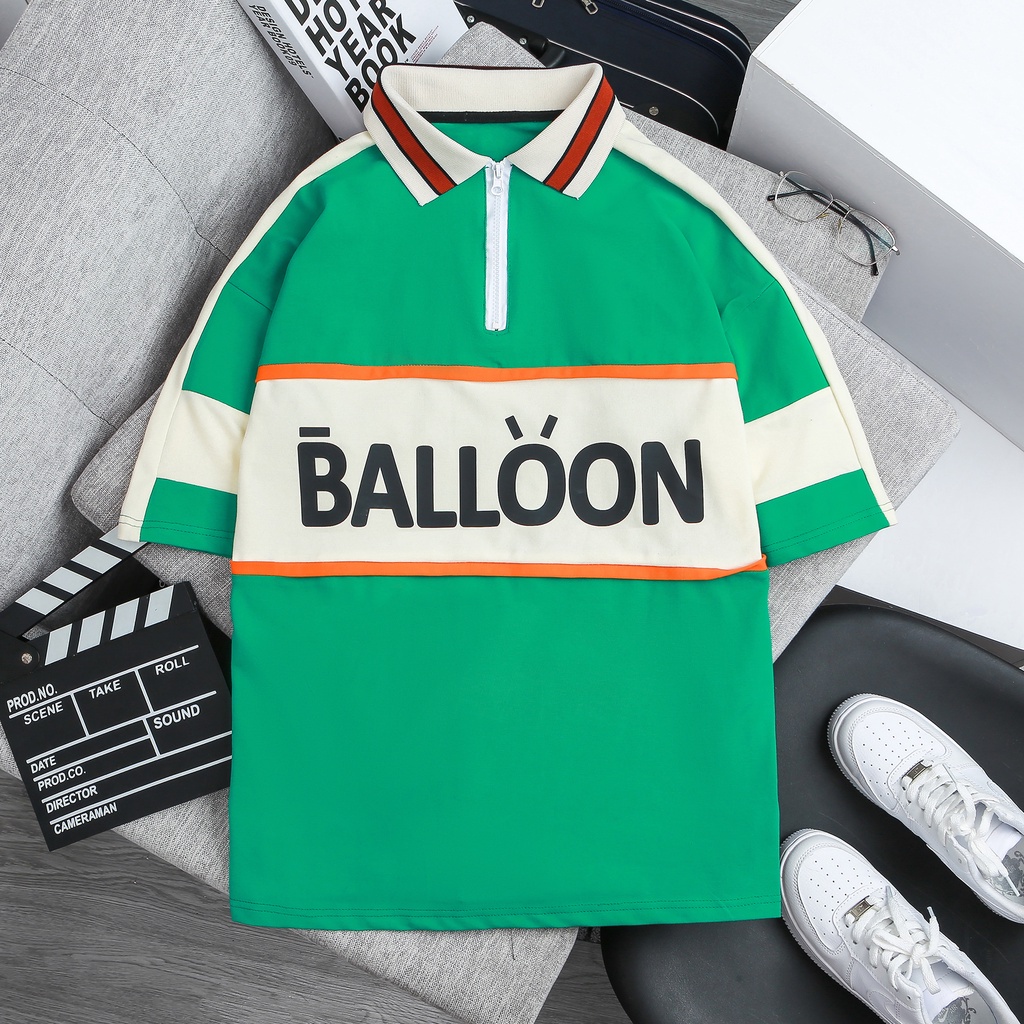 Áo POLO Nam Nữ Balloon - Chất Liệu Cotton Cao Cấp Co Giãn Thấm Hút Thoáng Mát