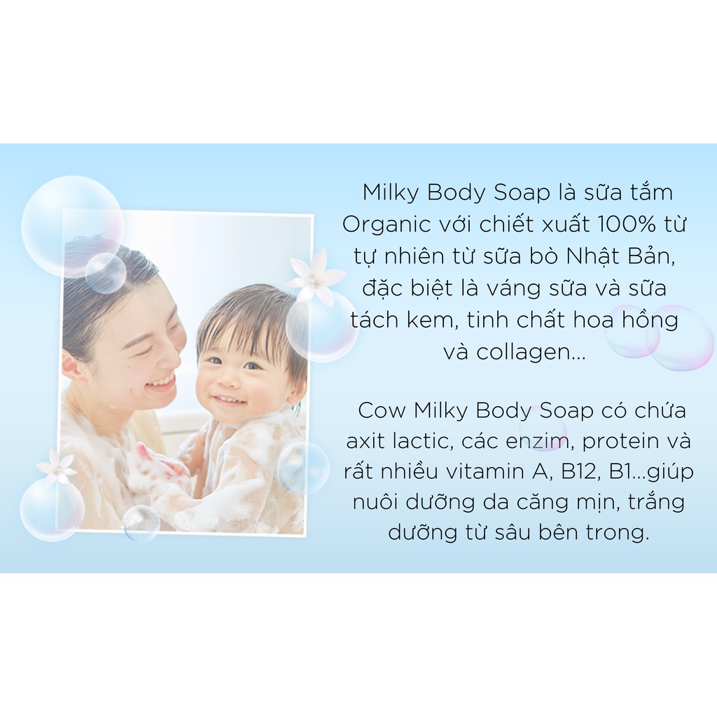 Sữa tắm Cow Style Milky dưỡng ẩm hương hoa hồng – 550ml