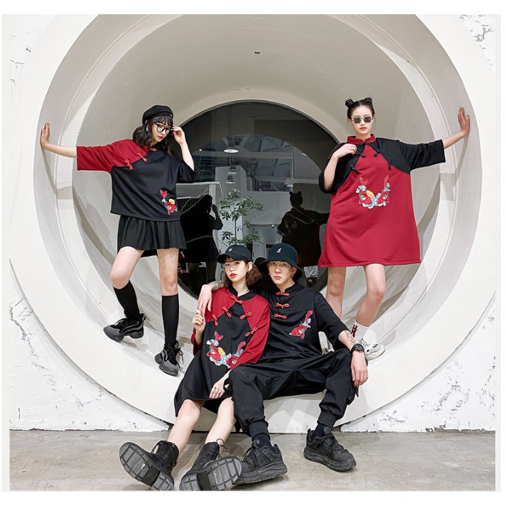 Áo nhóm  mix đỏ - đen