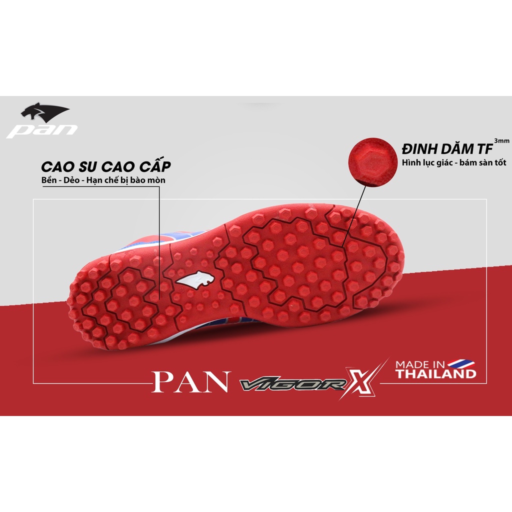 (Tặng Túi Đựng + Vớ) Giày Đá Bóng Pan Thái Vigor X T.F Màu Đen  (Chính Hãng) - Vicsport