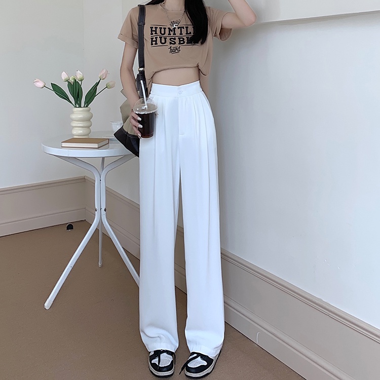 Quần ống rộng Lưng Cao Thời Trang Hàn Quốc Cho Nữ