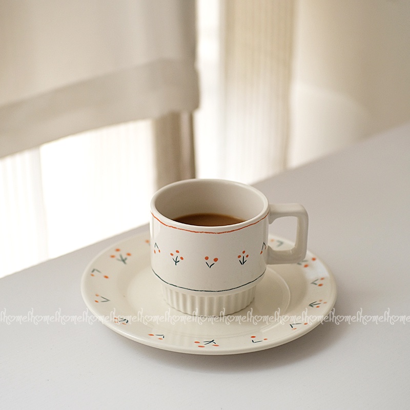 Cốc uống trà cà phê hoạ tiết hoa nhí cực xinh.