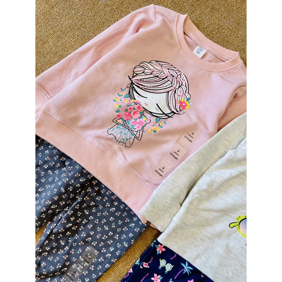 Bộ Nỉ Da Cá Baby G.A.P Dư Xịn Chất Cotton Mềm Đẹp Cho Bé Gái từ 1-5 tuổi