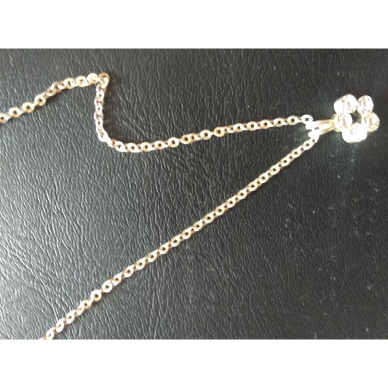 Vòng cổ mặt 5 viên đá cz khoá bạc