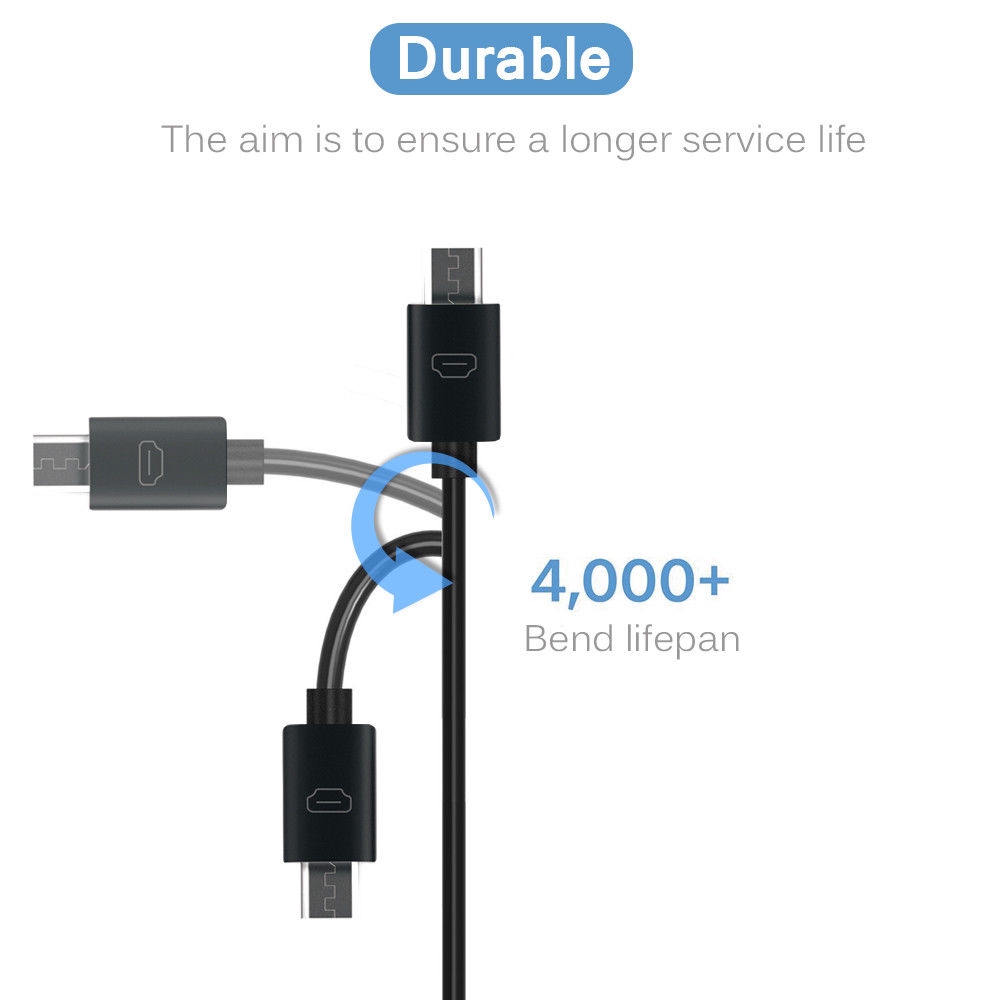 Dây Cáp Sạc Điện Thoại/Máy Tính Bảng Micro USB 1m/2m/3m Hai Màu Trắng Đen Cho Android Samsung Huawei