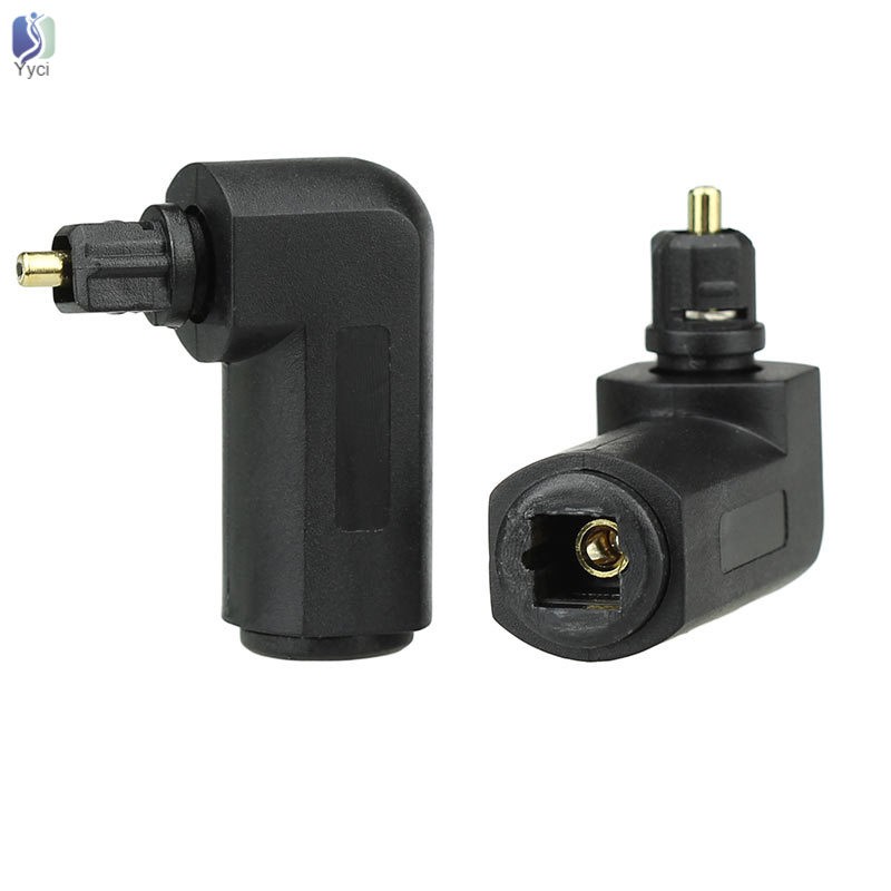 Yy Male to Female Optical Digital Audio Converter Adapter with 90 Degree Right Angle 360 Swivel for Toslink Jack @VN