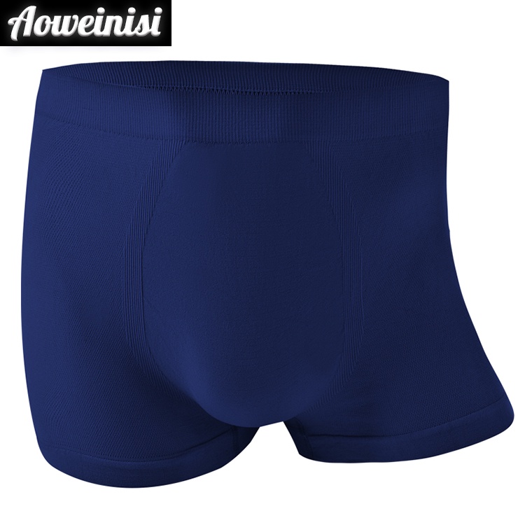 Quần lót boxer màu trơn co giãn thoải mái thời trang cho nam