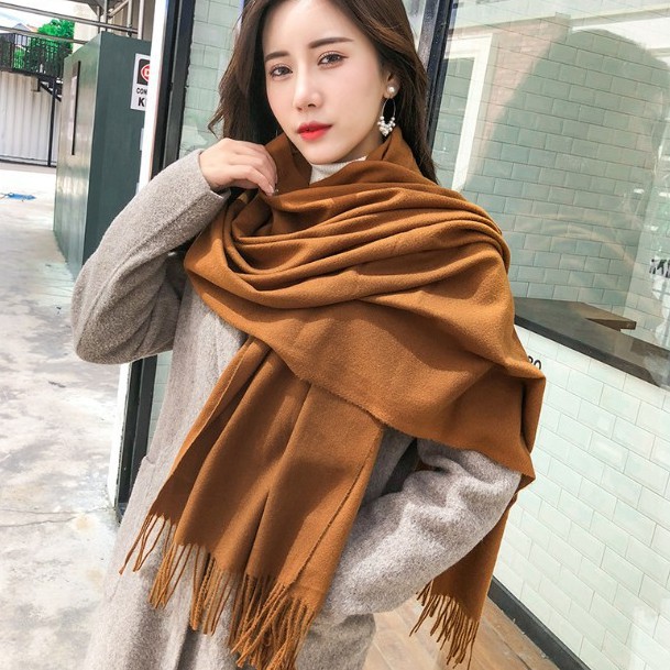 Khăn quàng nữ, khăn quàng cổ Cashmere thời trang nữ kiểu dáng nữ tính, nhẹ nhàng phong cách Hàn Quốc