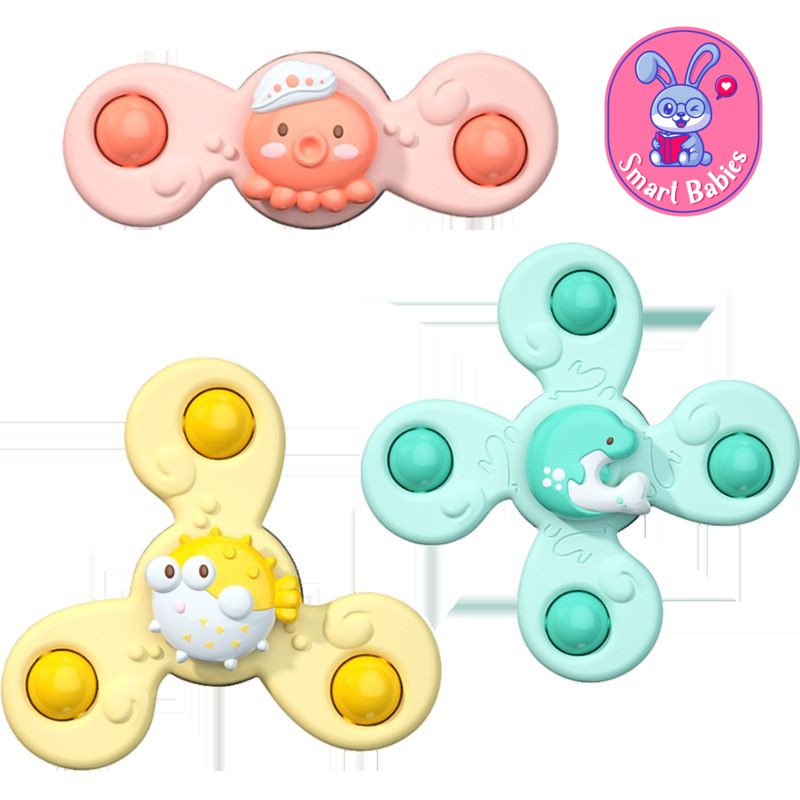 Con quay đồ chơi Spinner dán tường kiểu dáng hoạt hình loại 2 cánh, 3 cánh, 4 cánh cho bé