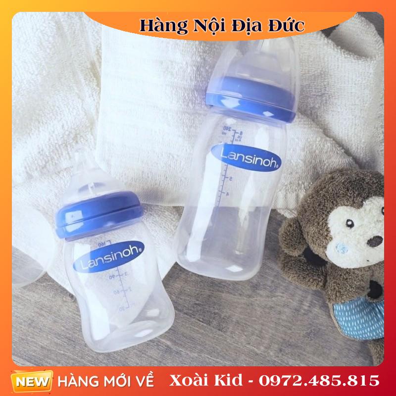 Bình sữa Lansinoh size 160ml, 240ml cho bé từ sơ sinh của Đức