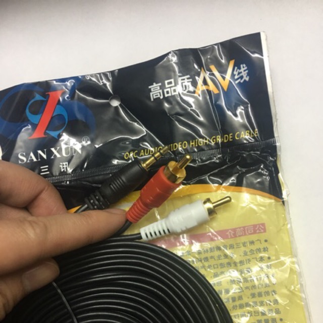 Dây loa 1 đầu 3.5mm ra 2 AV dài 5M