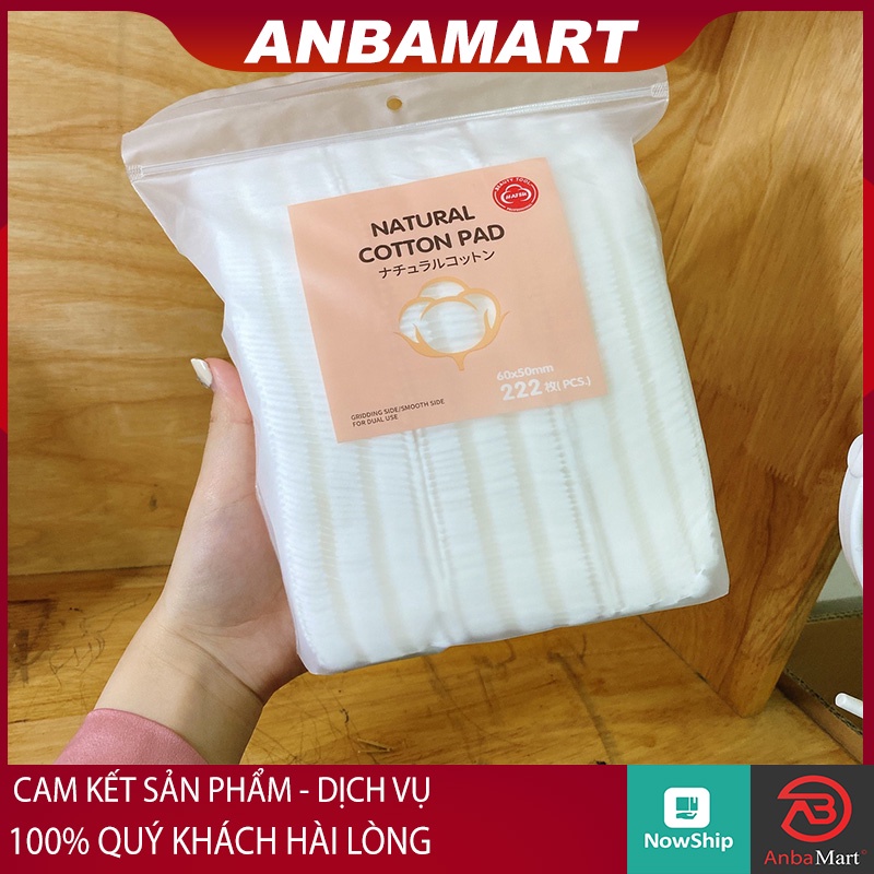 Bông Tẩy Trang 222 miếng Natural Cotton Pad - Bông tẩy trang 3 lớp - Đồ trang điểm nội địa trung