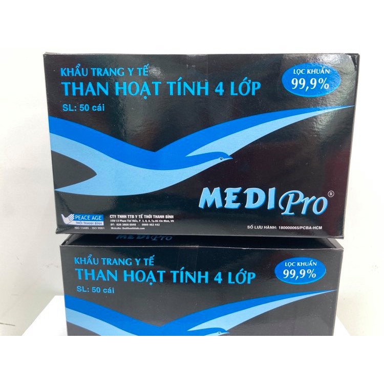 Khẩu trang y tế THAN HOẠT TÍNH 4 LỚP MEDIPRO Hộp 50 cái | Shopee Việt Nam