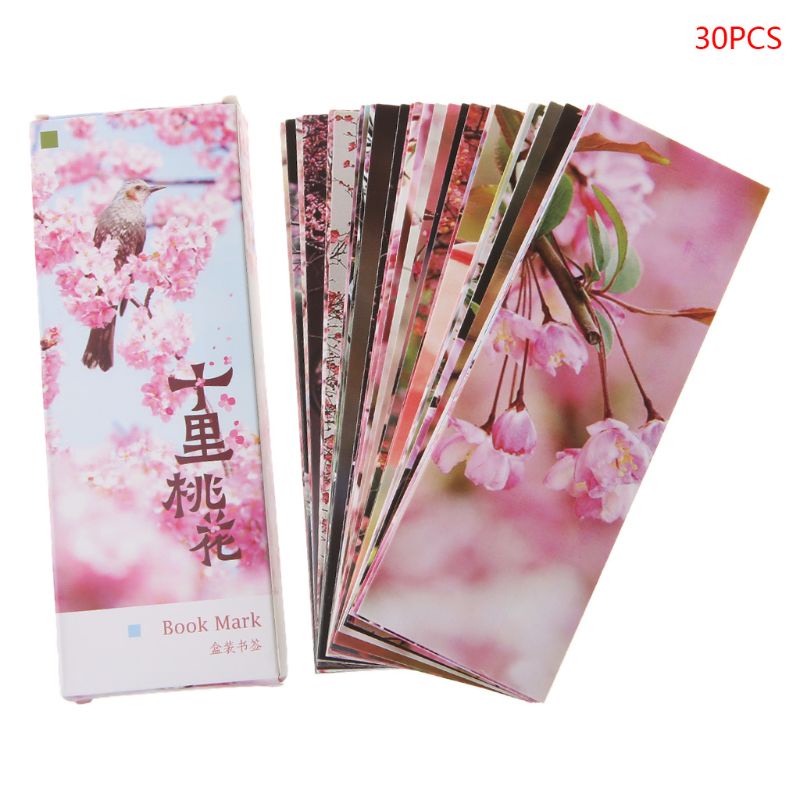 Set 30 Thẻ Đánh Dấu Trang Sách Bằng Giấy Họa Tiết Vẽ Kiểu Trung Hoa Cổ Điển Sáng Tạo