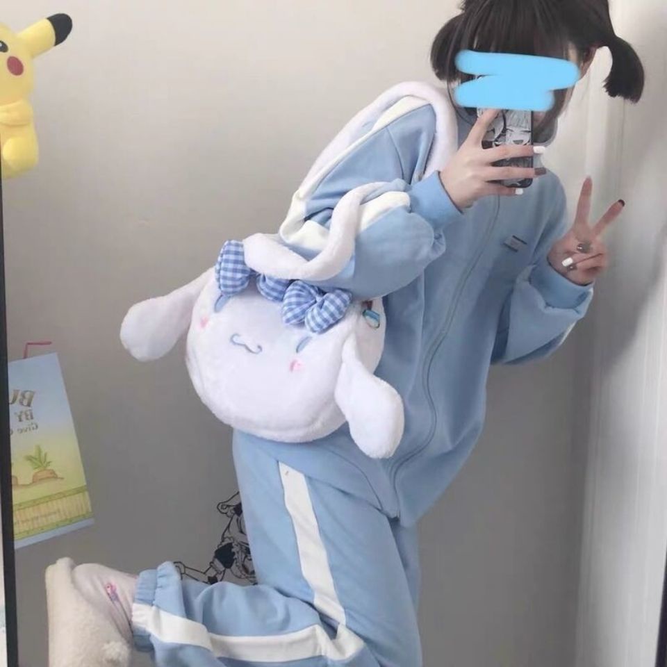 Túi xách đeo vai GAVINBROWN nhồi bông mềm mại họa tiết cún kuromi Cinnamon Melody đáng yêu dành cho bé gái