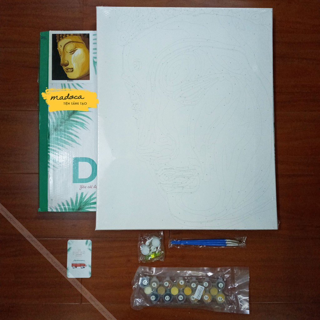 Tranh tô màu 40x50cm có khung chân dung Đức Phật T2022