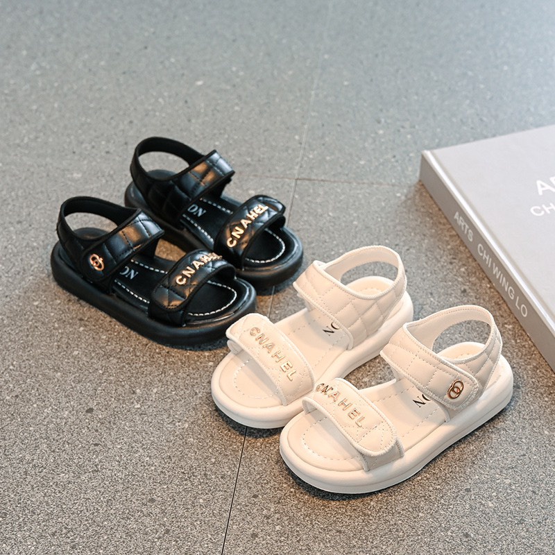 Dép sandal quai hậu quai ngang trẻ em thời trang bền đẹp cao cấp thoáng mát, da mềm êm chân cho bé gái -KN01