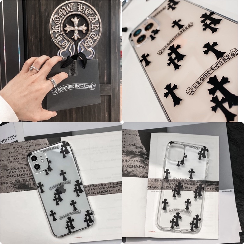 Ốp iphone Chrome Hearts cho các dòng máy  12, 12Pro , 12ProMax,  13, 13PRO, 13PROMAX, AIRPOD 1/2, PRO, 3, 14Promax