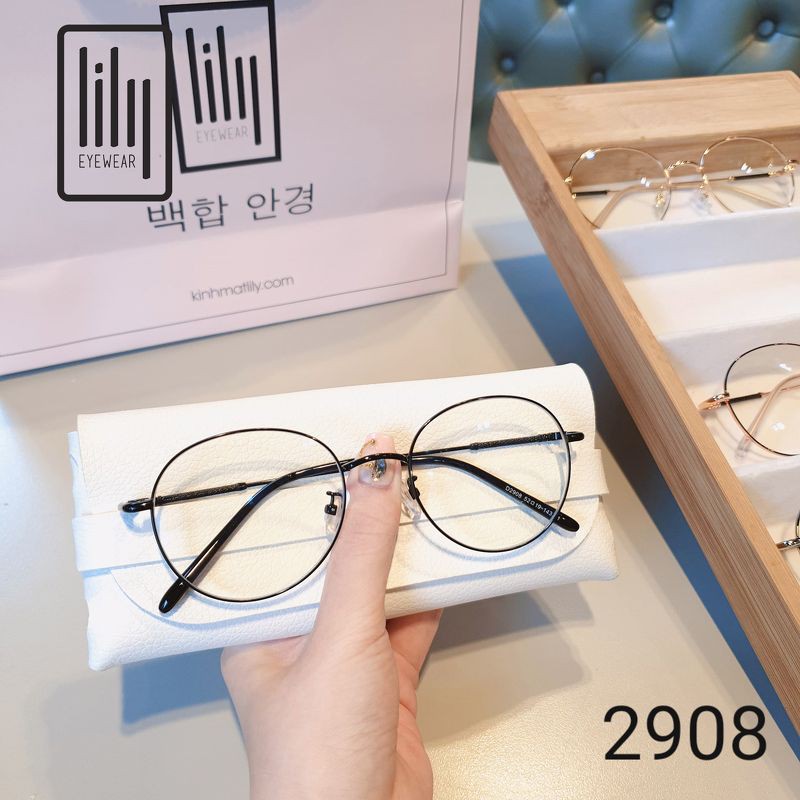 [Có Quà Tặng] Gọng kính cận Nobita mắt tròn basic 2908 - Kính cận gọng mảnh nam nữ