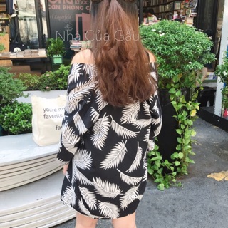 Khoác kimono đi biển lá cọ cực xinh
