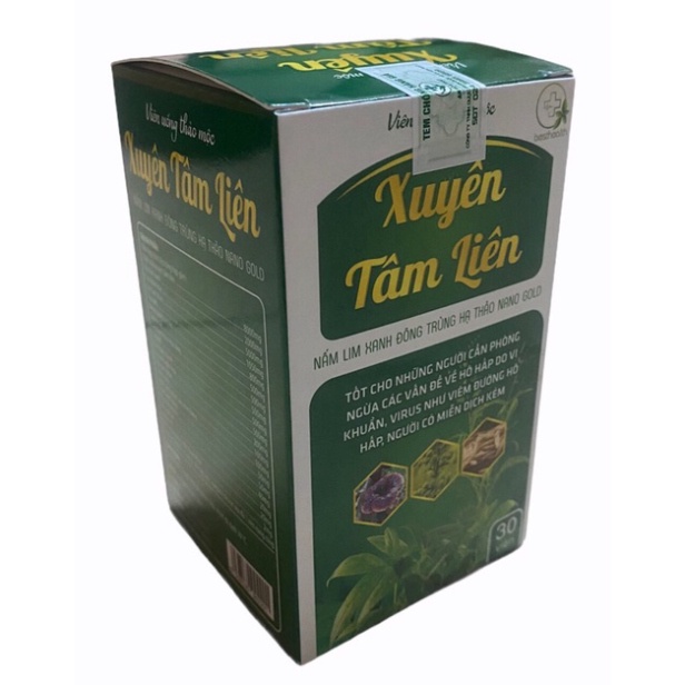 Viên uống thảo mộc Xuyên Tâm Liên - Nấm lim xanh đông trùng hạ thảo Nano Gold