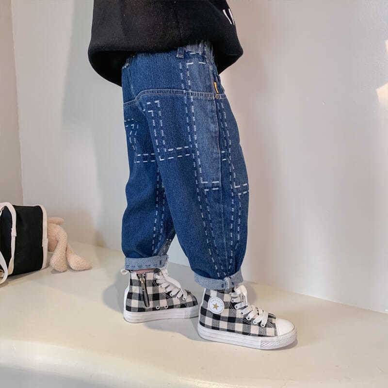 [Bán Chạy] Quần Jean Dài Ống Thẳng Dáng Rộng Vải Cotton Dày Mềm Mại Phong Cách Hàn Quốc Dễ Phối Đồ Dành Cho Bé Trai