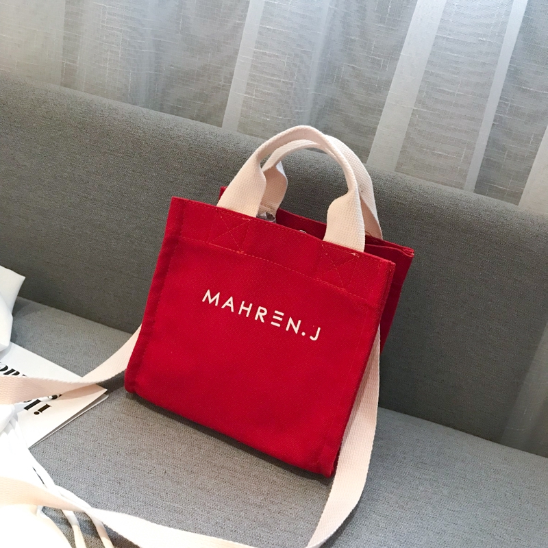 IELGY Túi xách IELGY chất liệu vải canvas đeo một bên vai phong cách nghệ thuật đơn giản