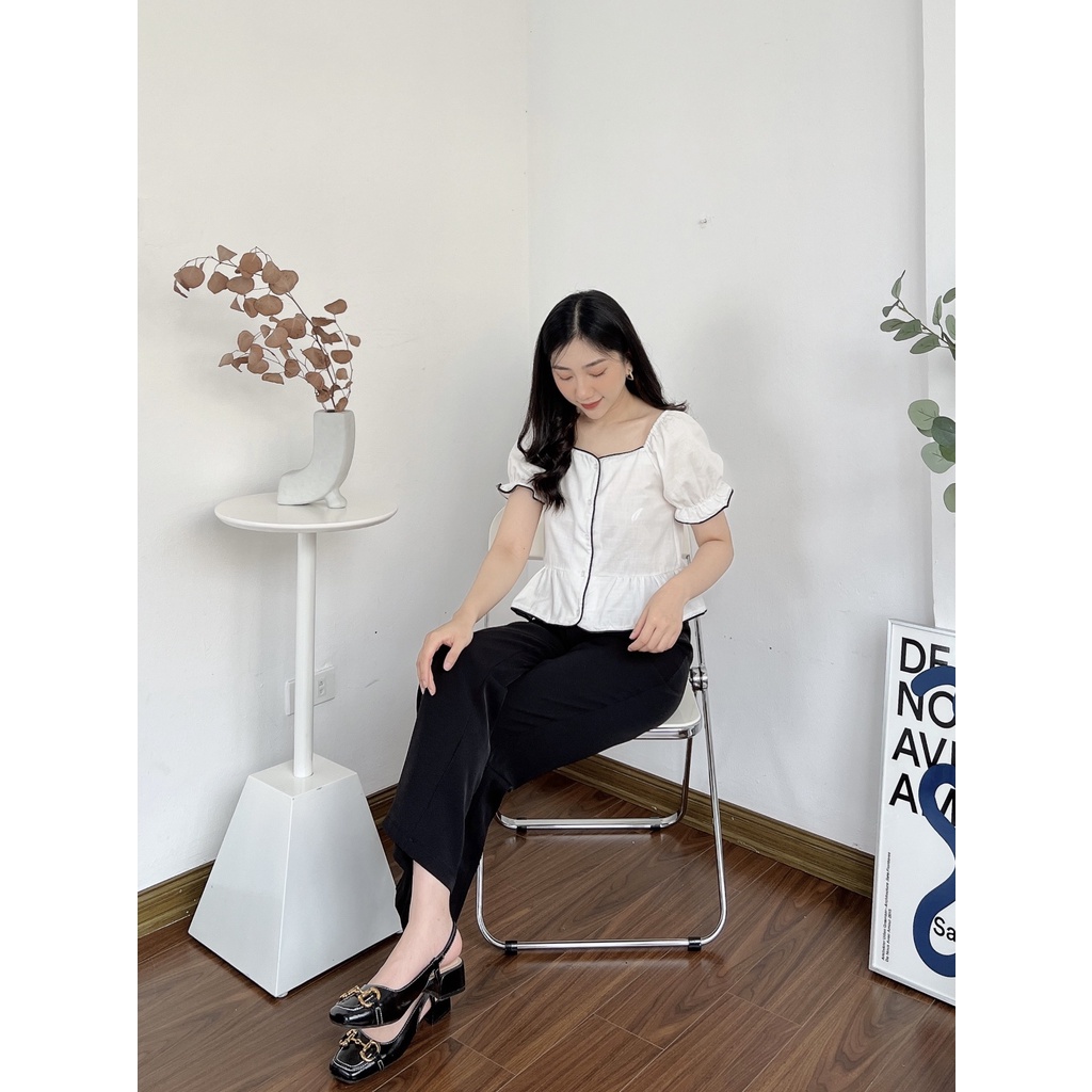ÁO PEPLUM VIỀN KHÁC MÀU