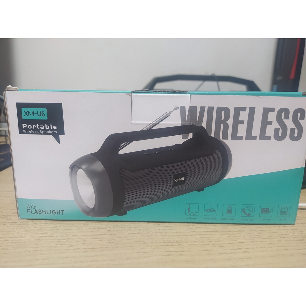 Loa Bluetooth-Loa Bluetooth KMS-J221 Kèm Đèn Pin-Âm Bass To-Âm Thanh Vòm 5D-BH 12 Tháng