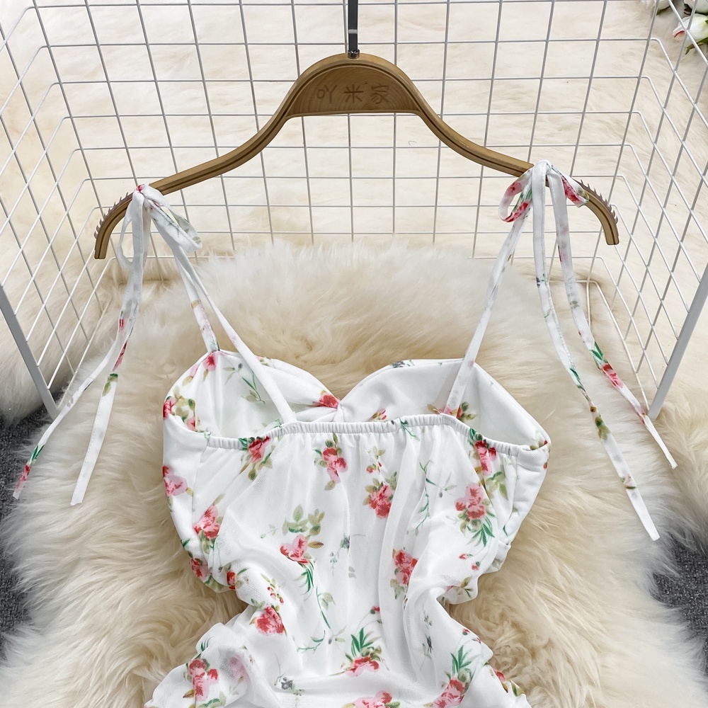 🌸Hàng Order🌸 Váy Đầm Body 2 Dây Hoa Nhí Nhún Ngực Trẻ Trung Nữ Tính🌸Hàng Quảng Châu