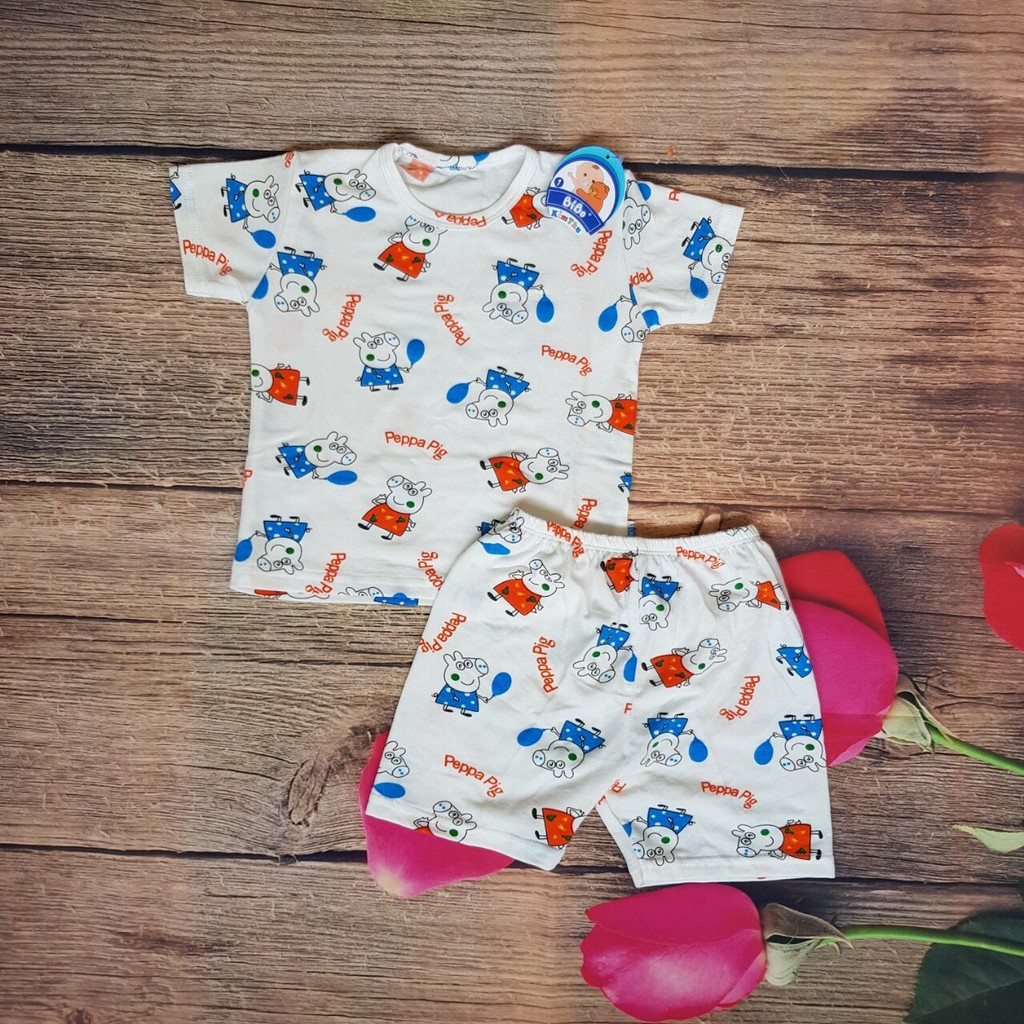 Bộ Tay Ngắn Vải Lụa Mềm Mại Cho Bé Hiệu Bibo Kimthu( Bé 3 tháng đến 3 tuổi )