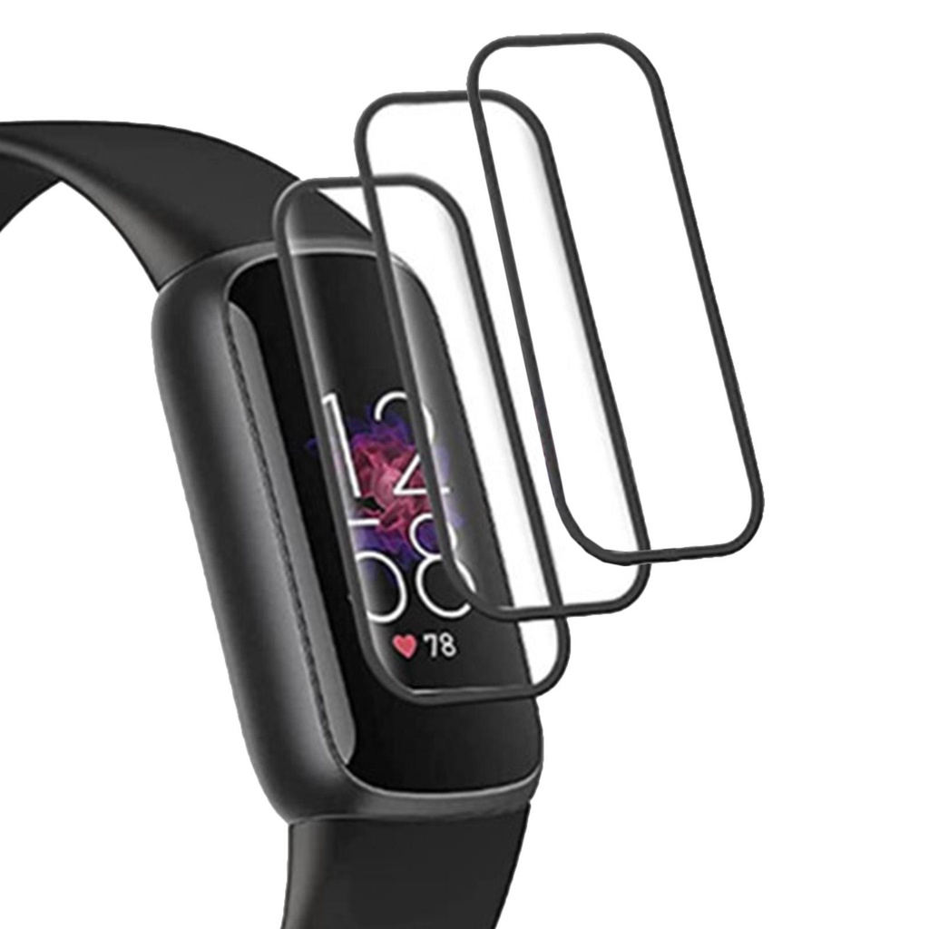 Set 3 Miếng Dán Màn Hình Cong 3d Bảo Vệ Toàn Diện Cho Fitbit Luxe