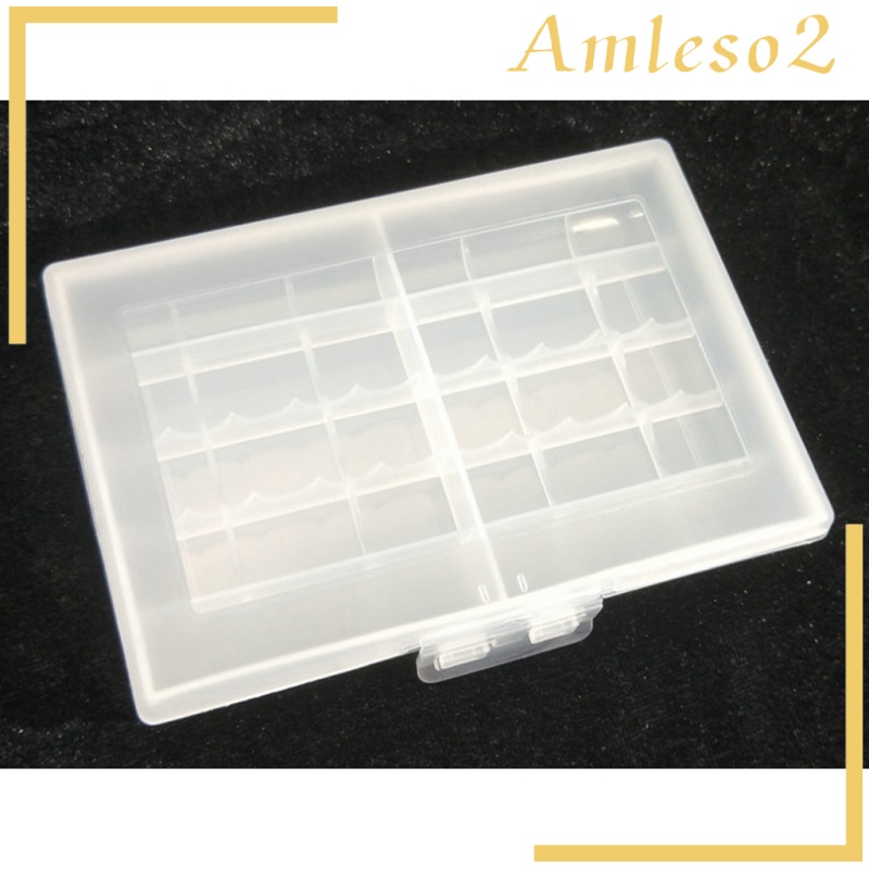 [AMLESO2]10X AA or AAA Battery Clear White Storage Case Holder Rechargeable Batteries